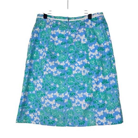Vintage LILLY PULITZER 90s / 00s Floral Print Skirt Size 8 Blue Green - Picture 4 of 7